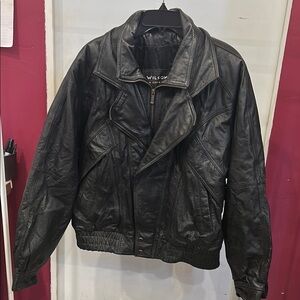 Wilsons Black Leather Jacket for Men
